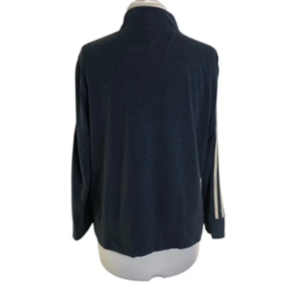 No Brand Label Full Zip Sleep Stripe Side Pockets Warmup Jacket Size L - Picture 6 of 6